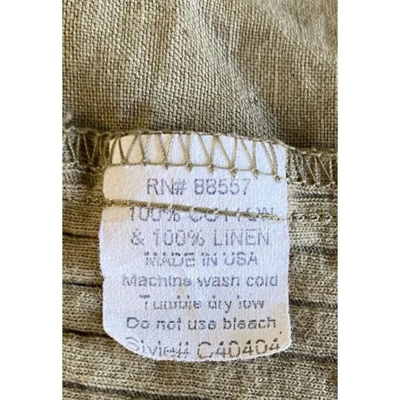 Fenini Women's Small-100% Linen/Cotton Wrap Top Sleeveless Vest Tan-Made USA - Picture 6 of 8